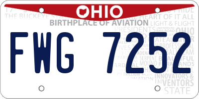OH license plate FWG7252