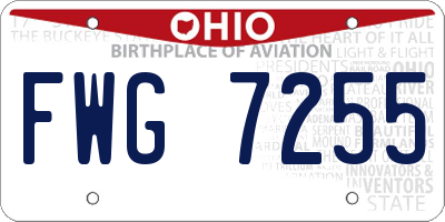 OH license plate FWG7255