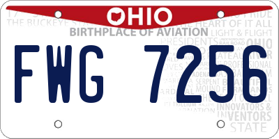 OH license plate FWG7256