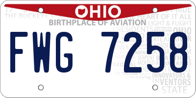 OH license plate FWG7258