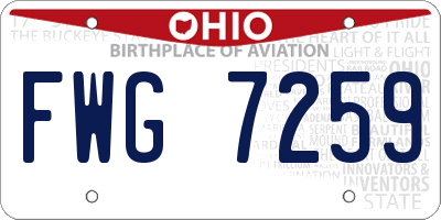 OH license plate FWG7259