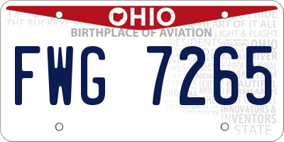 OH license plate FWG7265