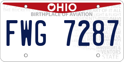 OH license plate FWG7287