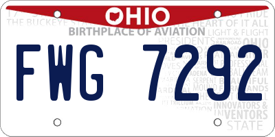 OH license plate FWG7292