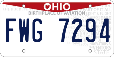 OH license plate FWG7294
