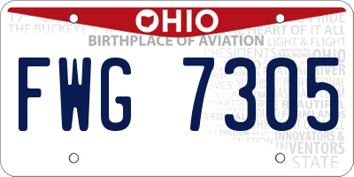 OH license plate FWG7305