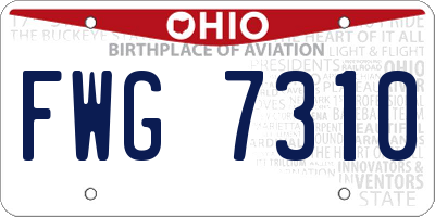 OH license plate FWG7310