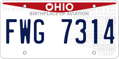 OH license plate FWG7314