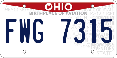 OH license plate FWG7315