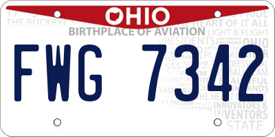 OH license plate FWG7342