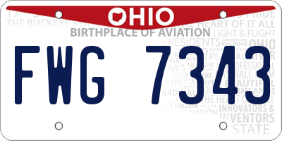 OH license plate FWG7343
