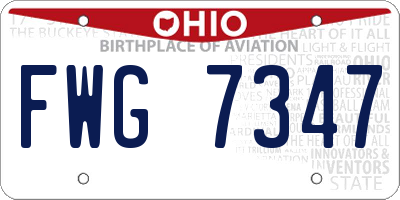 OH license plate FWG7347