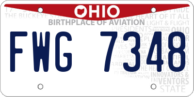 OH license plate FWG7348