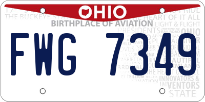 OH license plate FWG7349