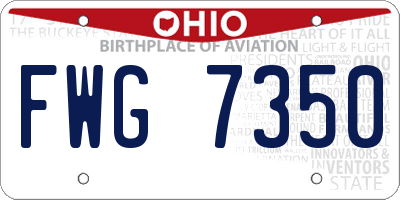 OH license plate FWG7350