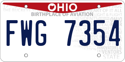 OH license plate FWG7354