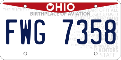 OH license plate FWG7358
