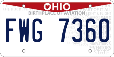 OH license plate FWG7360