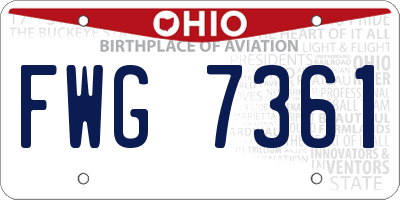 OH license plate FWG7361