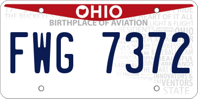 OH license plate FWG7372