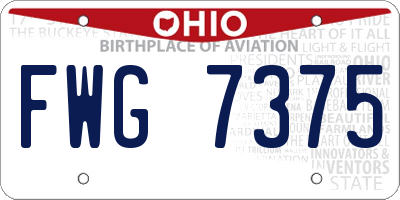 OH license plate FWG7375