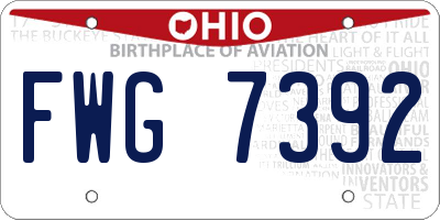OH license plate FWG7392