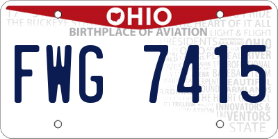 OH license plate FWG7415