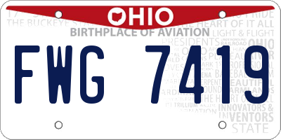 OH license plate FWG7419