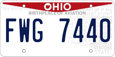 OH license plate FWG7440