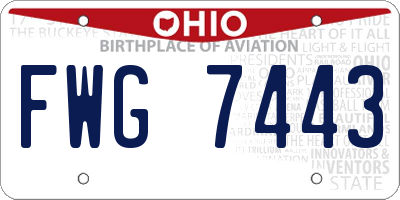 OH license plate FWG7443