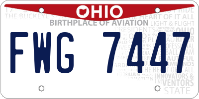 OH license plate FWG7447