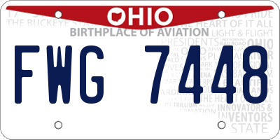 OH license plate FWG7448