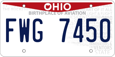 OH license plate FWG7450