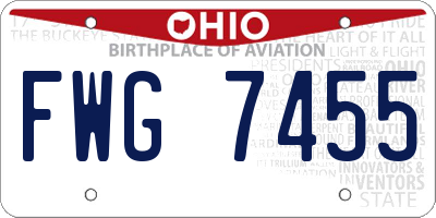 OH license plate FWG7455