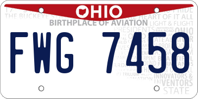 OH license plate FWG7458