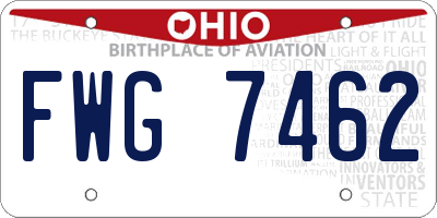 OH license plate FWG7462