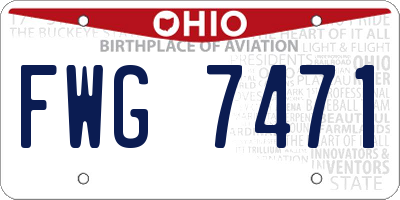OH license plate FWG7471