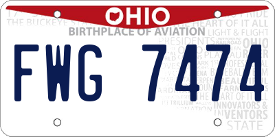 OH license plate FWG7474