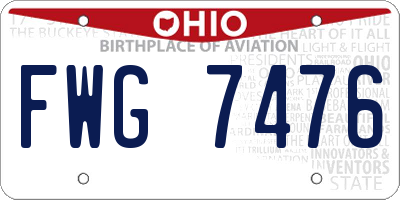 OH license plate FWG7476