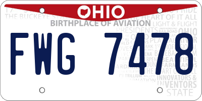 OH license plate FWG7478