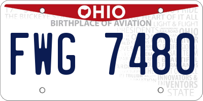 OH license plate FWG7480