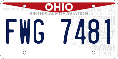 OH license plate FWG7481