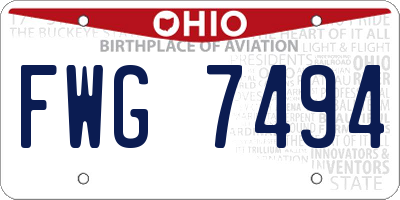 OH license plate FWG7494