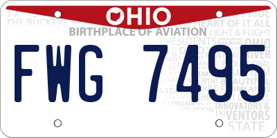 OH license plate FWG7495