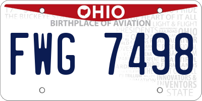 OH license plate FWG7498