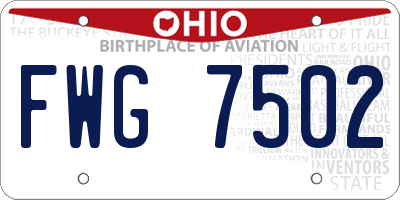 OH license plate FWG7502