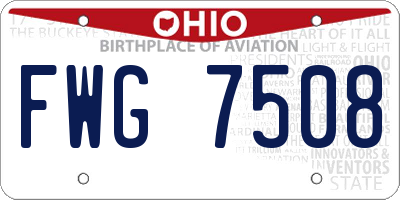 OH license plate FWG7508