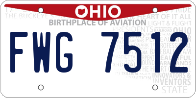 OH license plate FWG7512