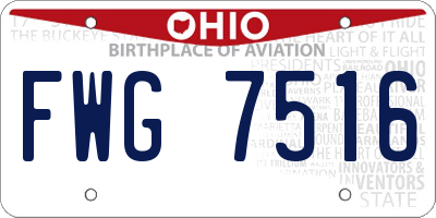 OH license plate FWG7516