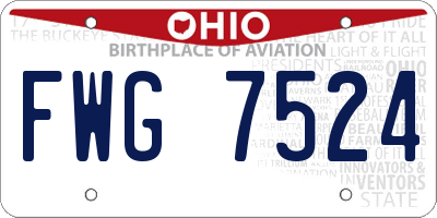 OH license plate FWG7524